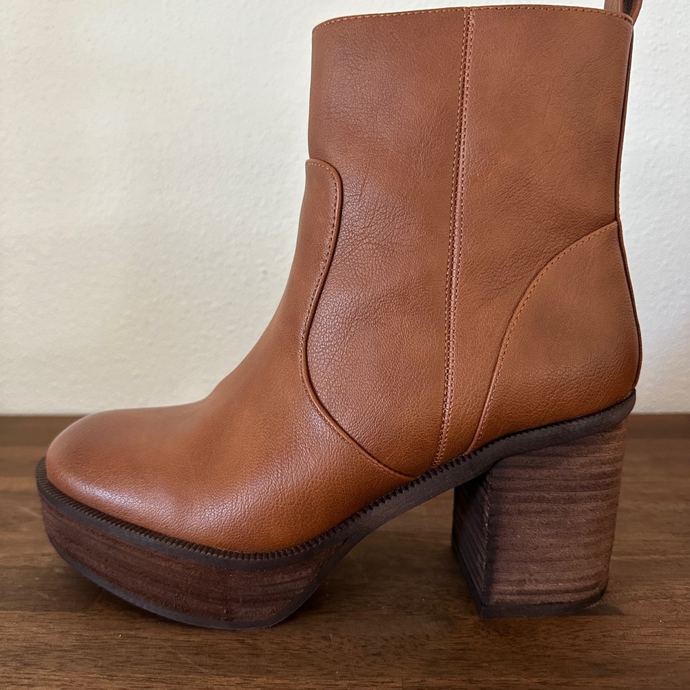 Tan Leather Ankle Boots
